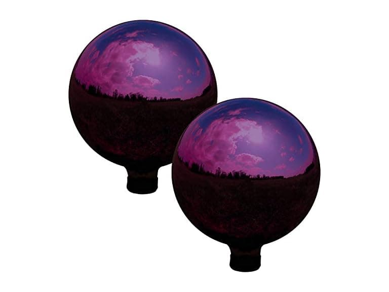 Sunnydaze 10-Inch Glass Gazing Ball, 2 Pack