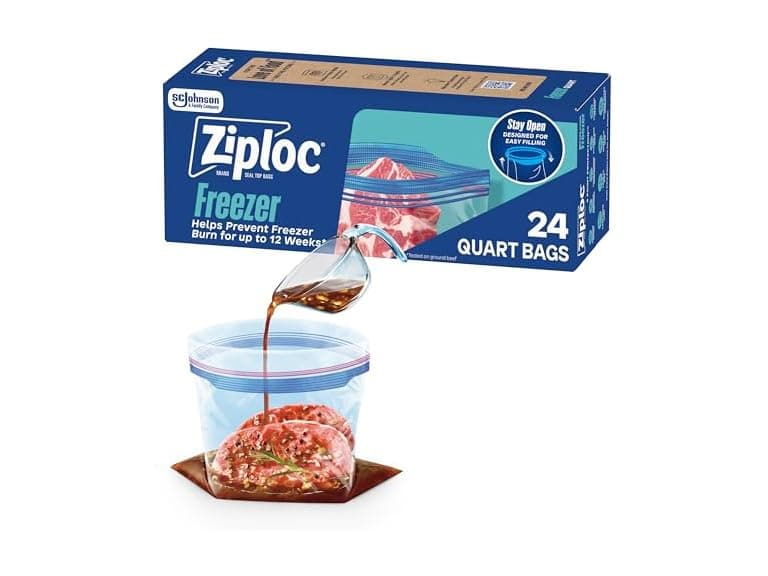 Ziploc Quart Freezer Bags, 24 Count - Image 1