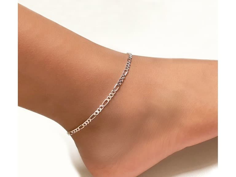 925 Sterling Silver Figaro Anklet - Image 1