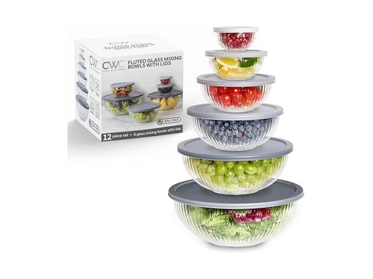 12Pc Glass Mixing Bowl Set - Image 1