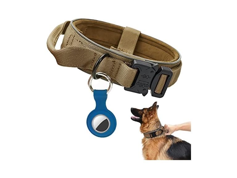 Thankspaw Tactical Dog Collar, Adjustable Brown, M - Image 1