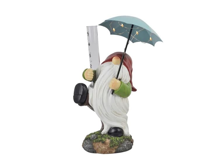 11.8" Solar Gnome Rain Gauge - Image 1