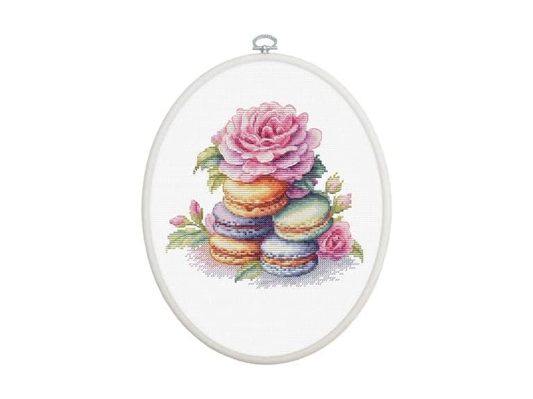 Luca-S Cross Stitch Kit with Hoop Macarons - Image 1