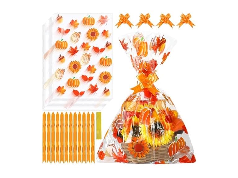24 Pieces Fall Large Basket Bags - Image 1