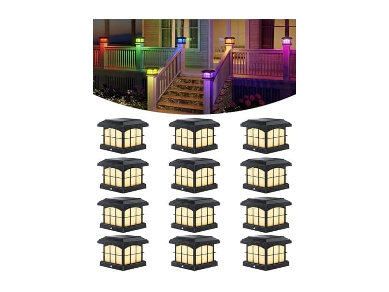 PARTPHONER Solar Post Cap Lights 12 Pack - Image 1