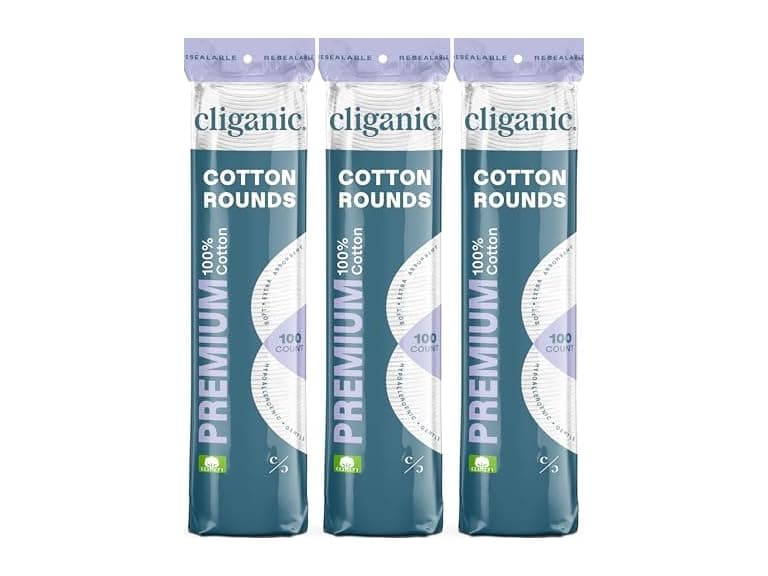 Cliganic Premium Cotton Rounds for Face - Image 1