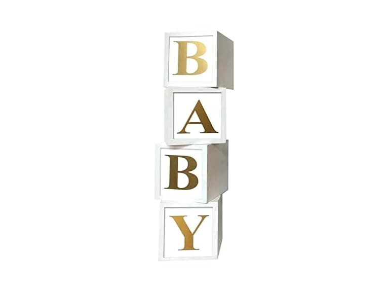 4 PC Baby Shower Lettered Decor Boxes - Image 1