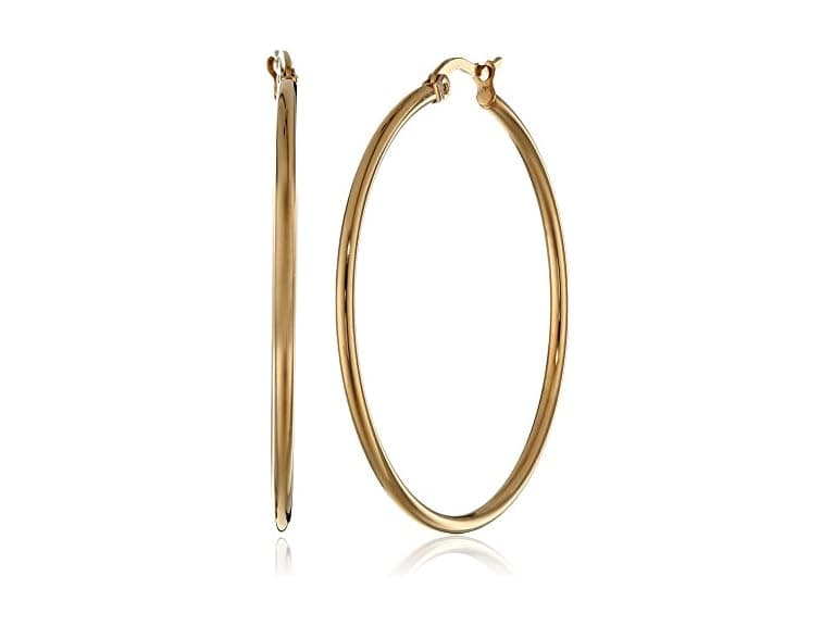 Amazon Essentials Women 40mm Yellow 18K Earrings - Image 1