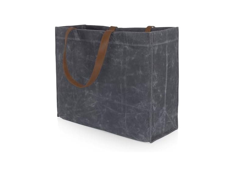 PICNIC TIME Market Waxed Canvas Tote with Leatherette Handles - Image 1