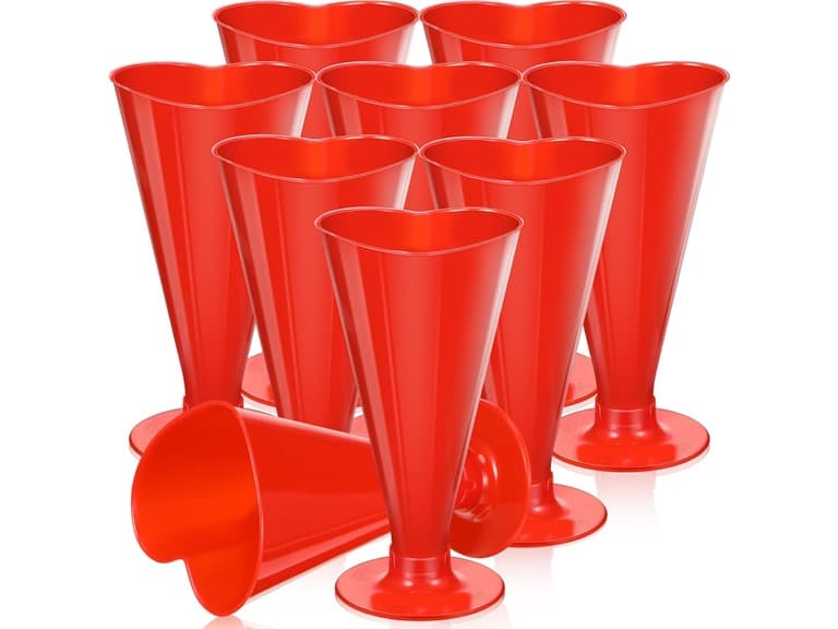 100 Pcs Heart Shaped Champagne Flutes - Image 1