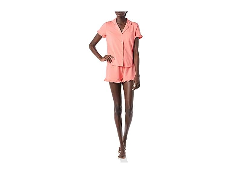 Amazon Essentials Womens Cotton Modal Notch PJ Set - Image 1