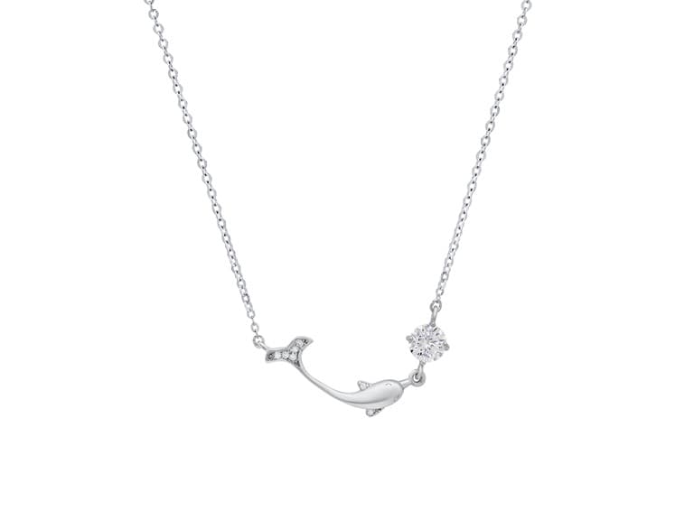 Moissanite Diamond Dolphin Necklace - Image 1