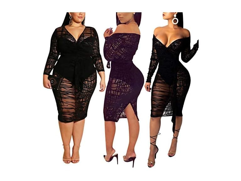 Echoine Women (L) Sexy Off Shoulder Bodysuit Dress - Image 1