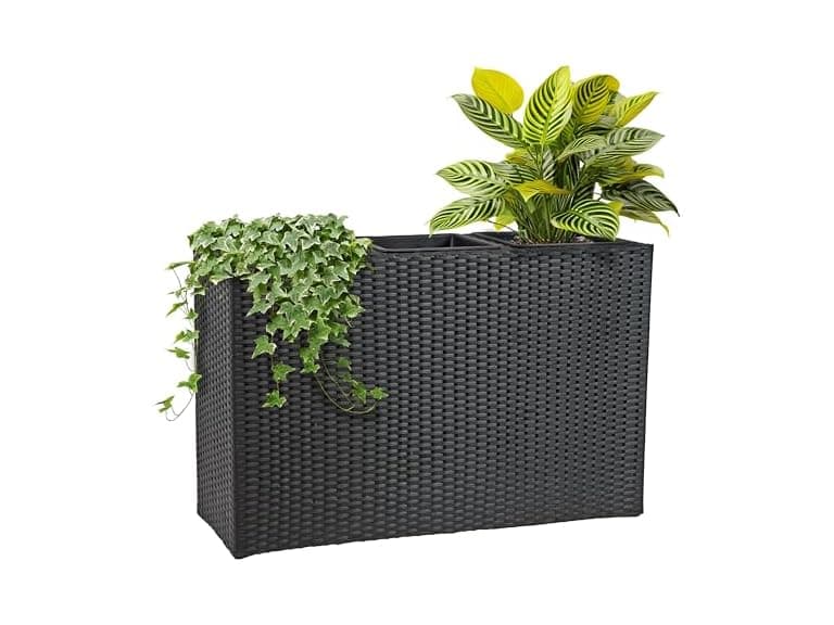 Sunnydaze 3-Section Tall Wicker Planter Box - Image 1