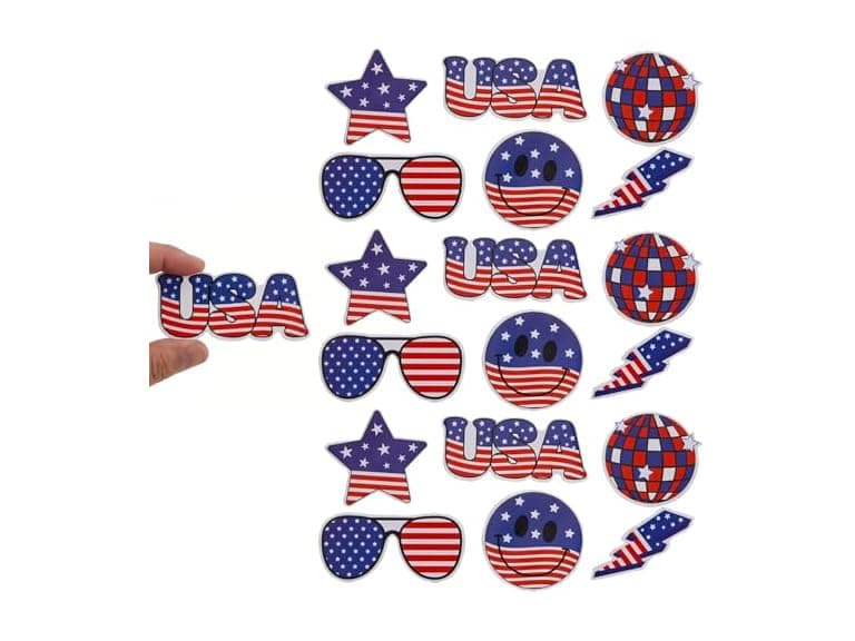 Fun Express Bulk Patriotic Stars & Stripes Stickers - 144 Pieces - Image 1