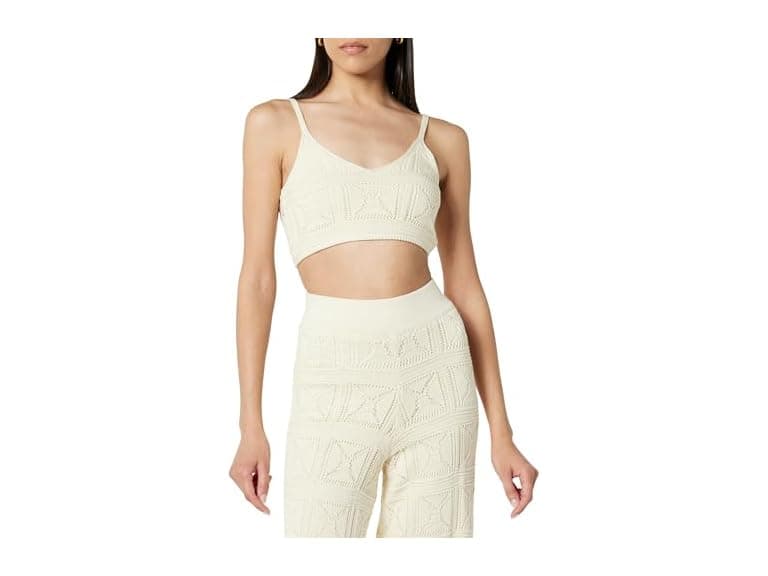The Drop Diza Crochet Bralette, Coffee - Image 1