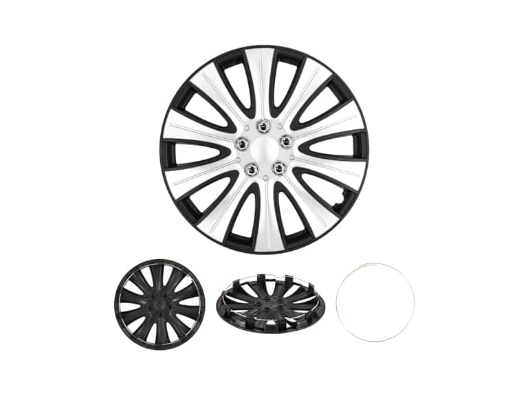 Cobra-Tek 069-KR 4PC Hubcaps Black/Silver - Choose Size - Image 1
