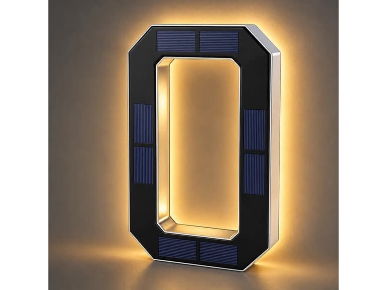 Infinite Basics Solar LED House Number Sign – 6.7" (0-9, A-D) - Image 1
