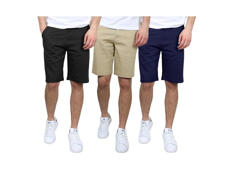 3Pk Mens Cotton Stretch Chino Shorts - Image 1