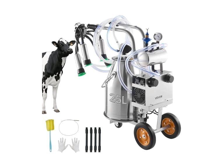 Electric Cow Milking Machine, 6.6 Gal / 25 L 304 - Image 1