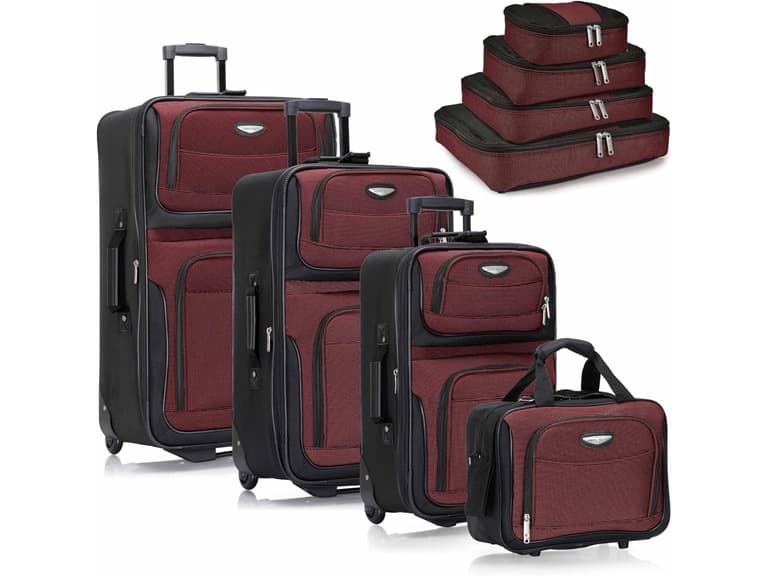 Travel Select Amsterdam Softside Luggage, Red, 8-Piece Set - Image 1
