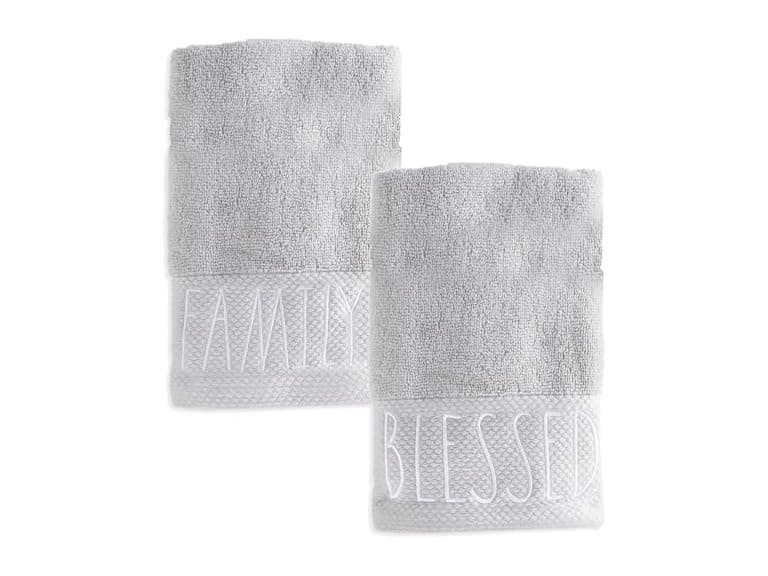 Rae Dunn Hand Towels, Embroidered - Image 1