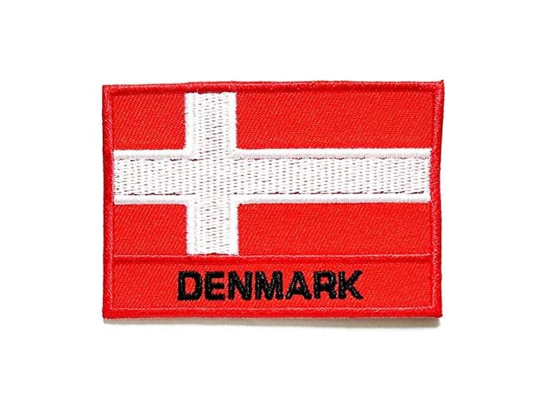 Nipitshop Patches Denmark Flag Embroidered Patch - Image 1