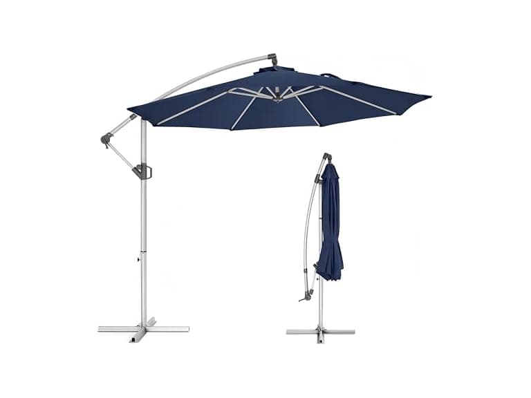 Fangflower 10FT Offset Patio Umbrella, Blue - Image 1