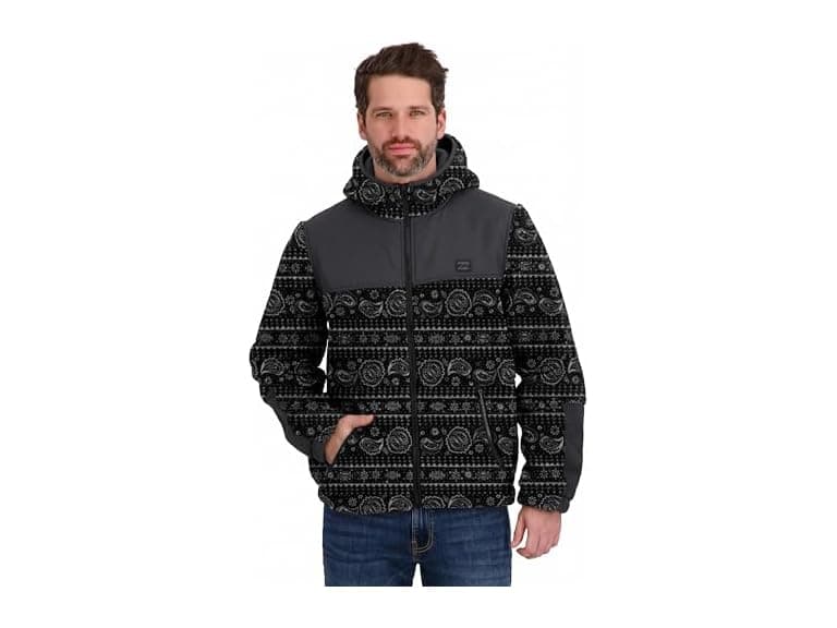 Billabong Men Full Zip Sherpa Hoodie Jacket - Image 1