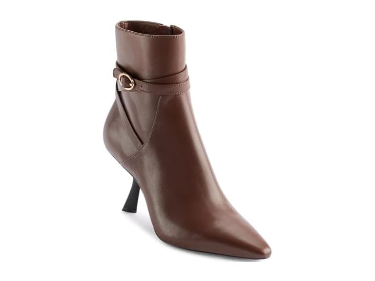 KARL LAGERFELD Karly Pointed Toe Heeled Ankle Bootie - Image 1