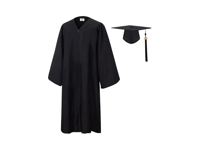 Unisex Adult Matte Graduation Gown- Black - Image 1