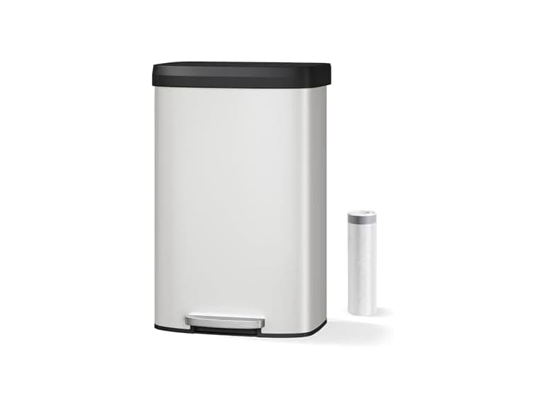 21.1 Gal/80L Stainless Steel Trash Can with Soft-Close Plastic Lid - Image 1