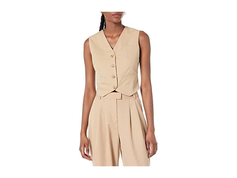 The Drop Women Sadie Cropped Slim Vest - Image 1