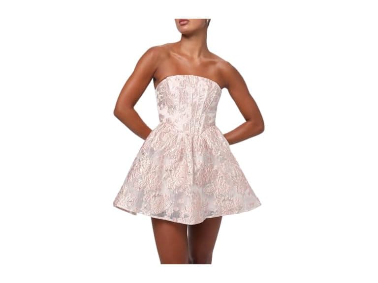 Lulus Women (L) Ayla Jacquard Mini Dress - Image 1