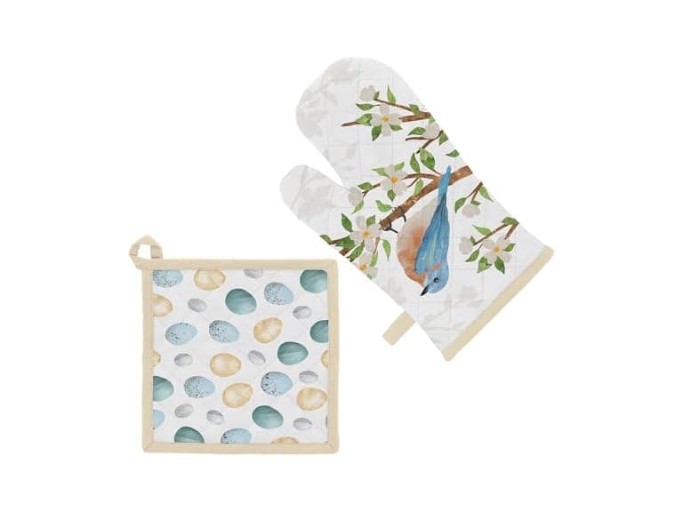 Boston International Cotton Oven Mitt and Pot Holder - Image 1