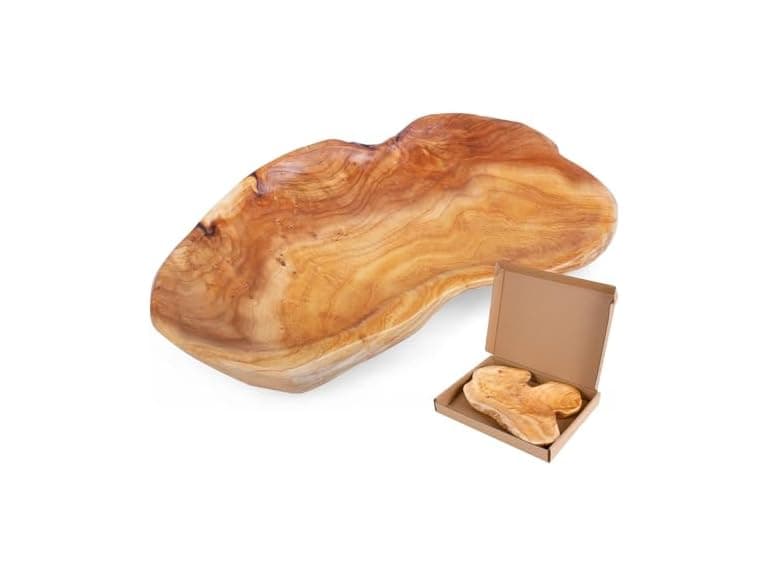 BTEOBFY Natural Wood Fruit Bowl 11-13 inch - Image 1