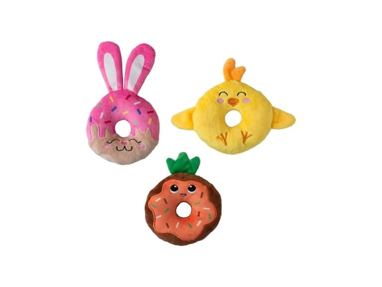 Fringe Studio Plush Dog Toy, 3 Pieces Set, Holey Donuts - Image 1