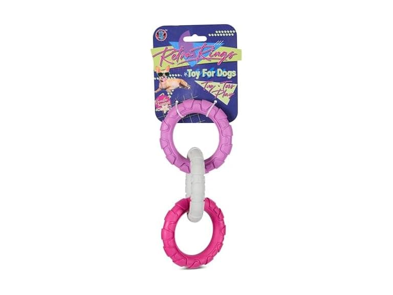 Bow Wow Pet Triple Rings Dog Toy – Vanilla - Image 1