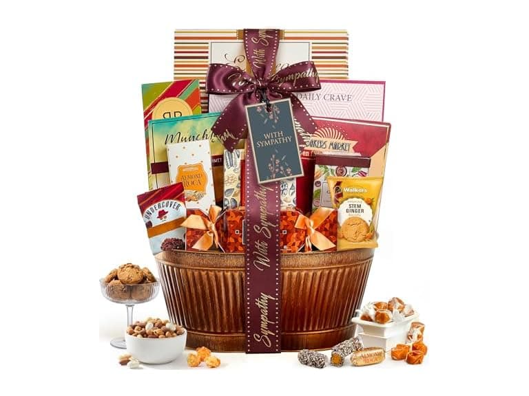 Broadway Basketeers Sympathy Gift Basket - Image 1