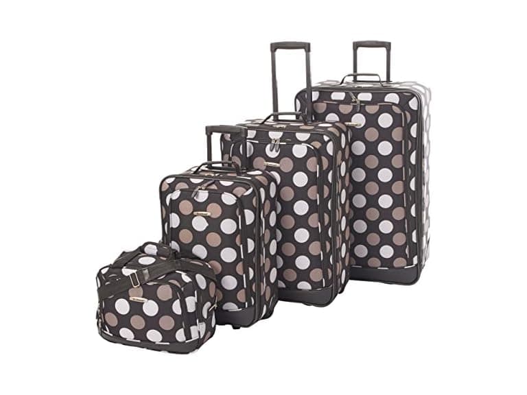 Rockland Luggage Set 4pc Black Dot - Image 1