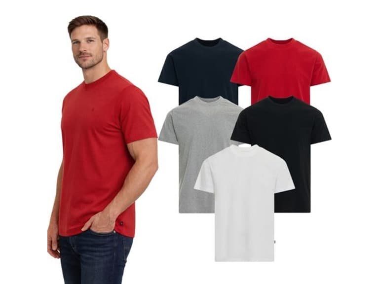 5Pk Mens Crew Neck Cotton T-Shirt - Image 1