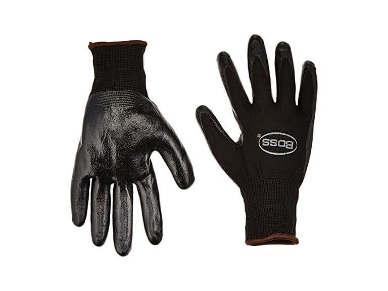 BOSS 8436L L Boss Black Nitrile Palm Gloves, Large - Image 1