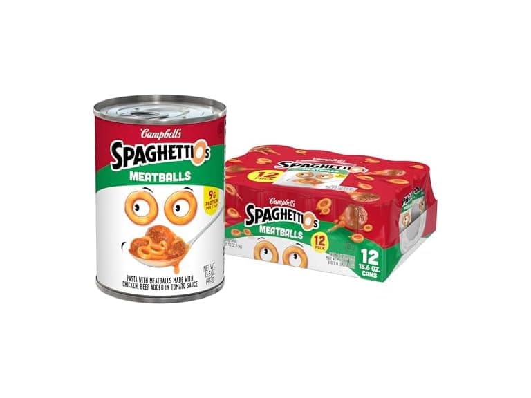 12pk SpaghettiOs Canned Pasta with Meatballs - Image 1