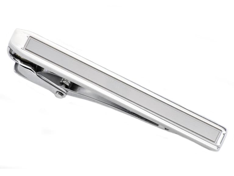 Brushed Stainless Steel Tie Clip - Image 1