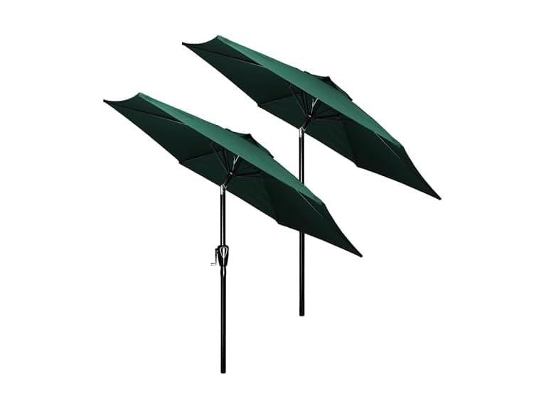 HealSmart 7.5ft Patio Umbrella, Green, 2 Pack - Image 1