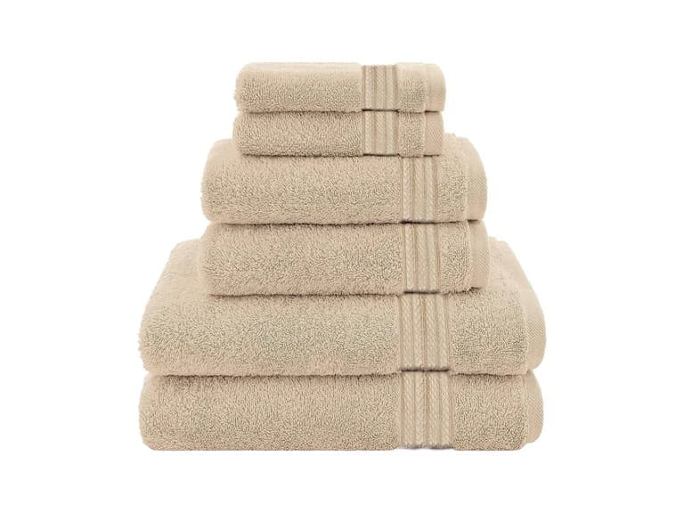 Textilia Set of 6 Bath Towel Set  Beige - Image 1