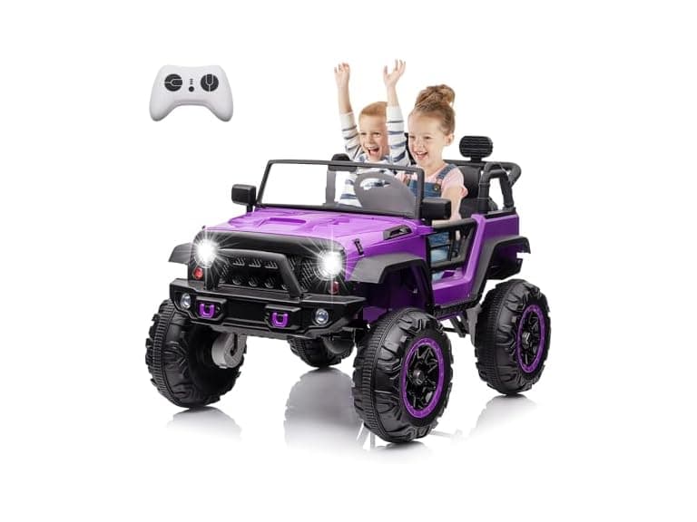 Hipicute 24V 2 Seater Kids Ride On Car, Purple - Image 1