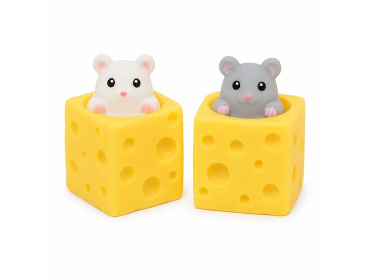 2-Pack Mystery Cheese Mouse Squishy - Image 1