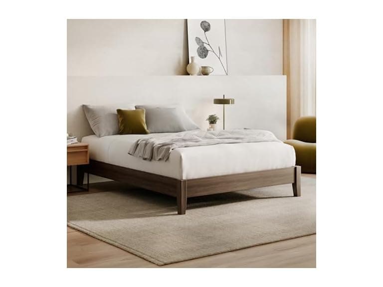 Nectar Premier Wood Platform Bed Walnut - Image 1