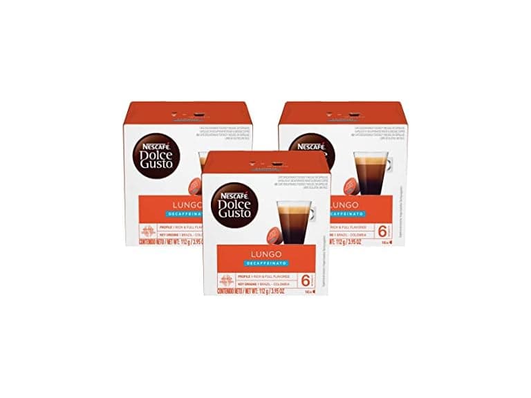 3PK Nescafe Dolce Gusto Coffee Pods, Lungo Decaf